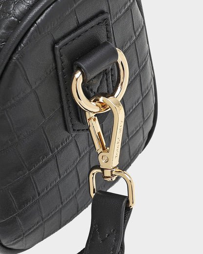 Apollo 2 Reptile Crossbody Bag in Black