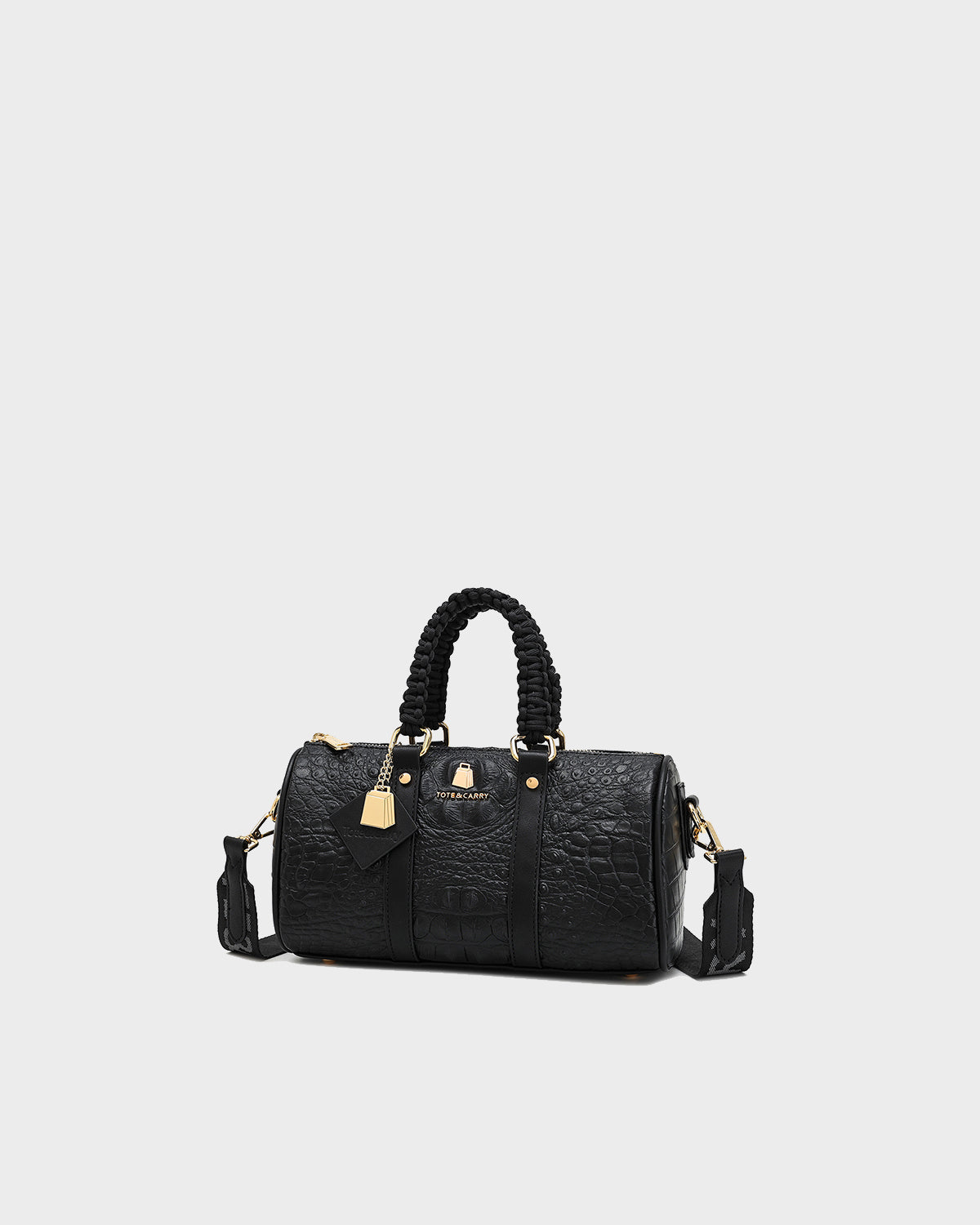 Apollo 2 Reptile Crossbody Bag in Black