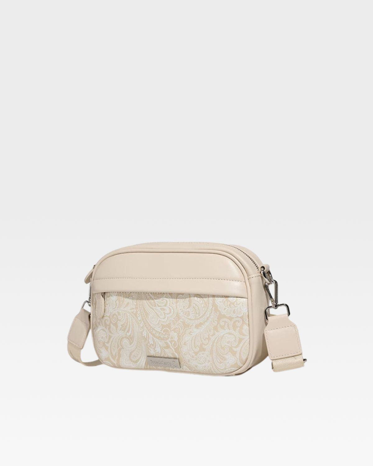 Paisley Crossbody Messenger Bag in Beige