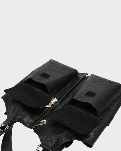 Tactical Leather Vest in Black